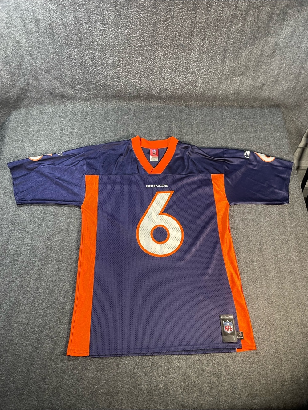 Reebok Denver Broncos Jay Cutler #6 NFL Football Jersey Mens L Large Blue Orange